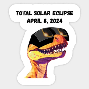 Total Solar Eclipse Grunge Dinosaur—Black text Sticker